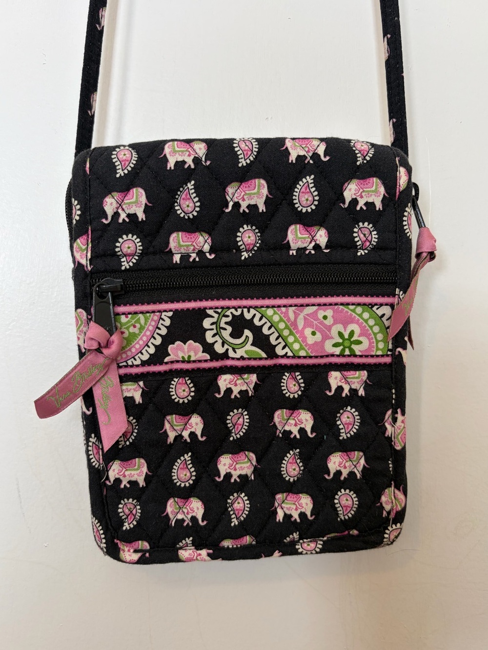 Vera Bradley Pink Elephant Mini Hipster Crossbody Bag Retired Pattern 2007